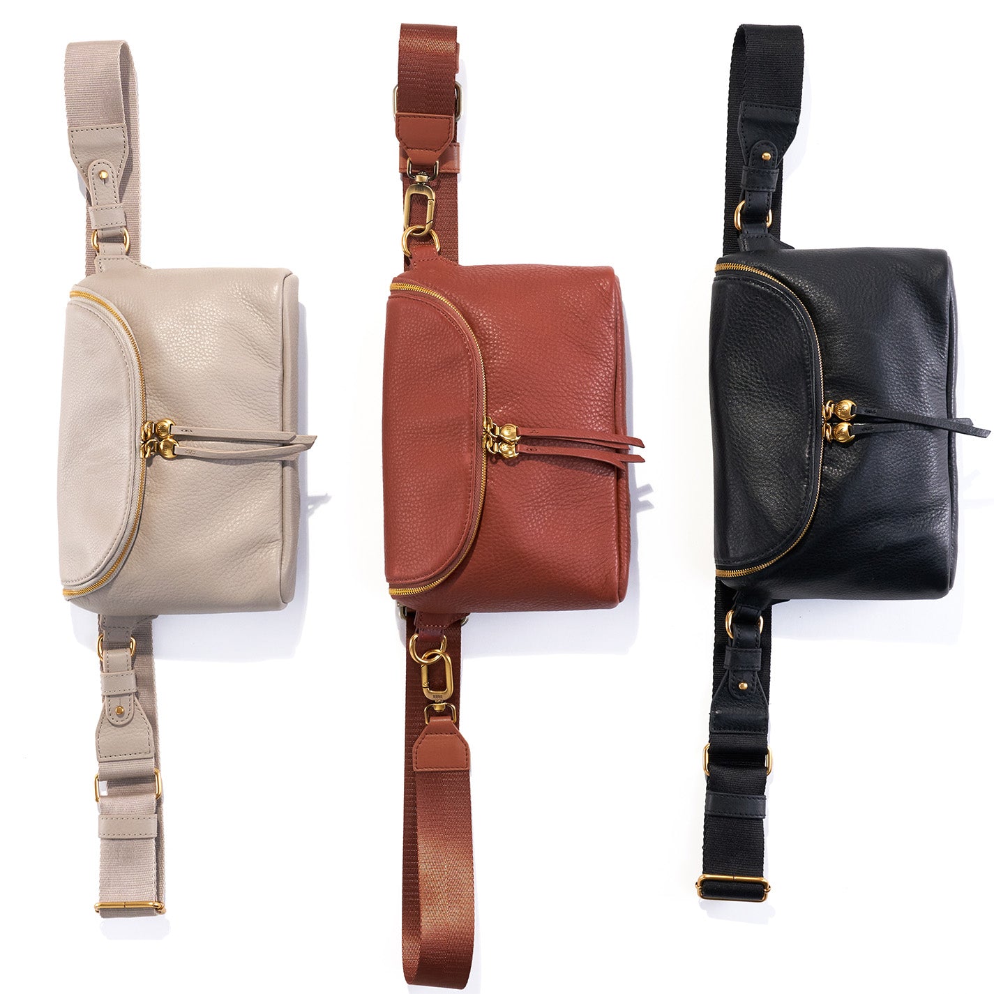 Fern Large Belt Bag in Pebbled Leather – Taupe - HOBO