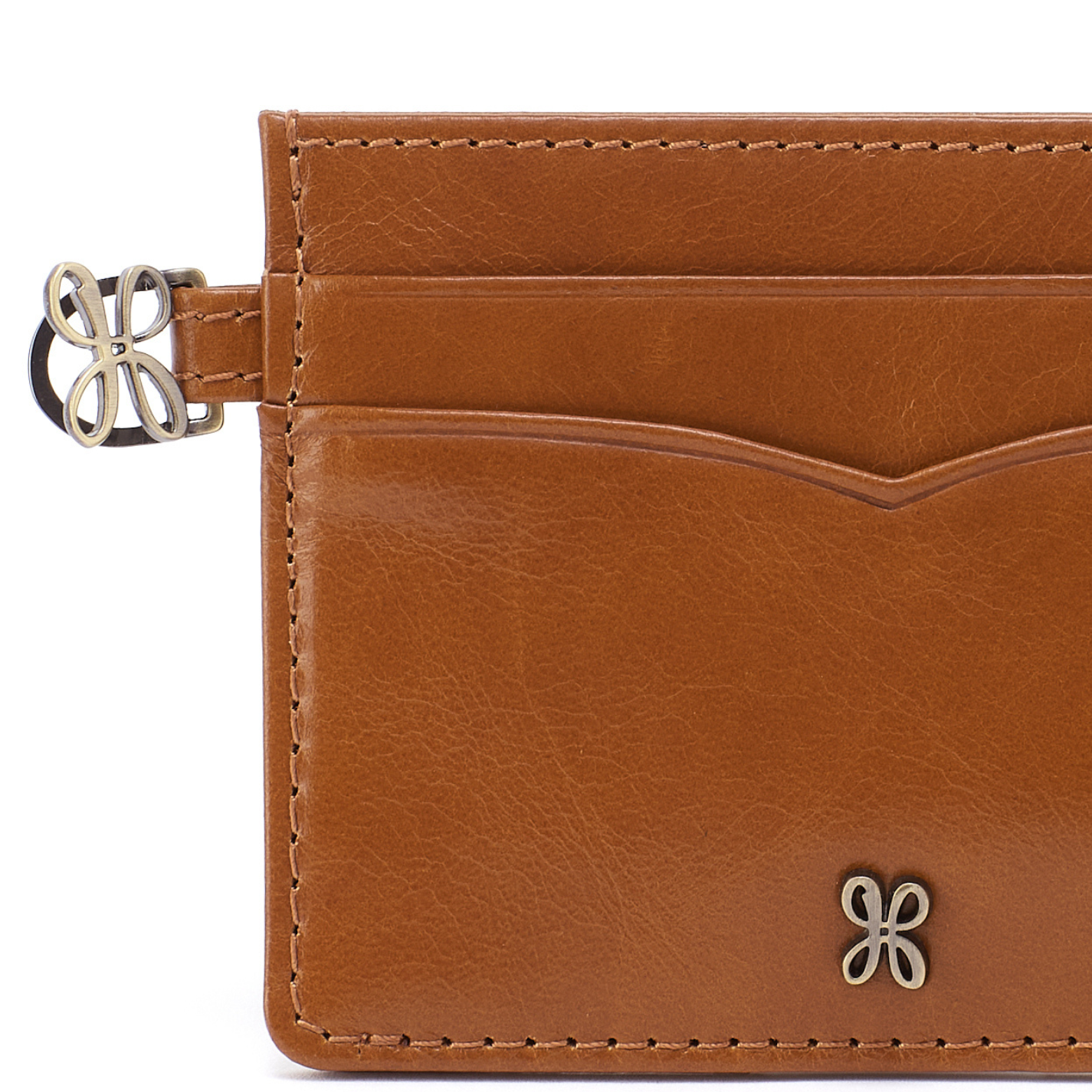 Charmed Card Case in Polished Leather – Wild Bluegrass - HOBO