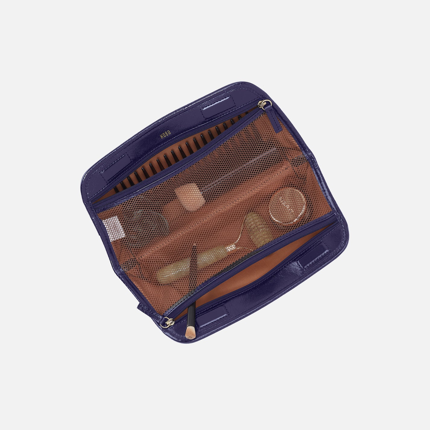 Beauty Brush Case in Polished Leather – Winter Violet - HOBO
